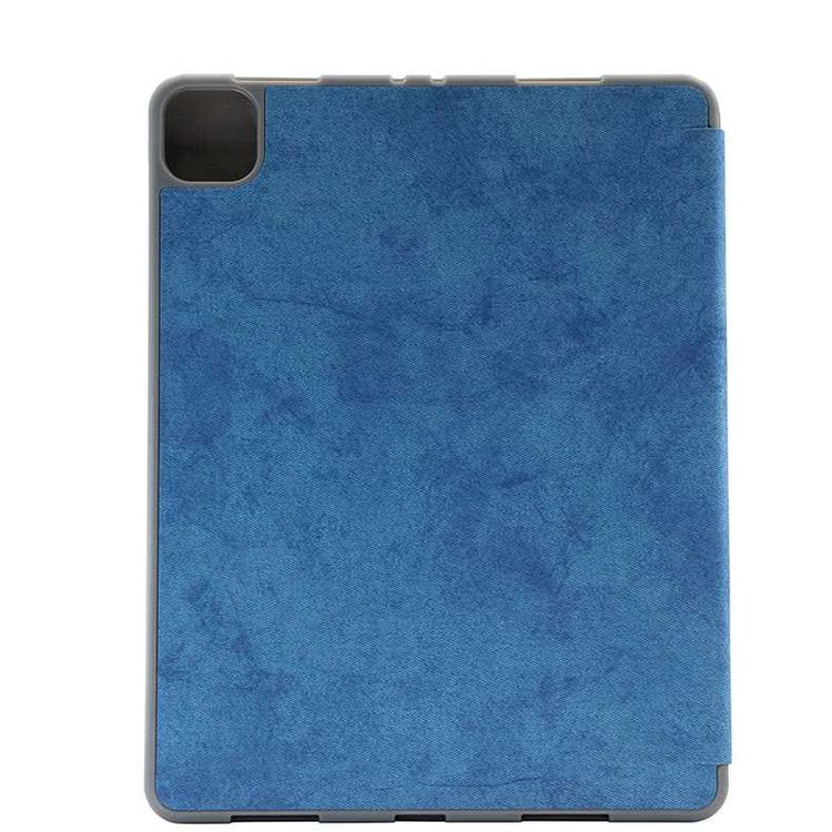 Comma Leather Case with Pencil Slot for Apple iPad Pro 11" (2020), Shock & Scratch Resistant, Shock & Drop Protection, Camera Protection, Easy Access to All Ports - Blue