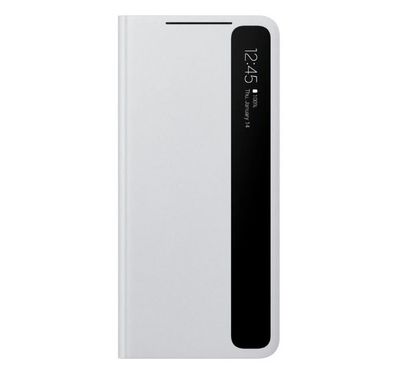 Samsung Clear View Cover for Galaxy S21 Ultra/5G, Keeps phone clean, Use the phone screen unseen, Easy control at tap, Cutting-edge design, Protected from one side to the other - Silver