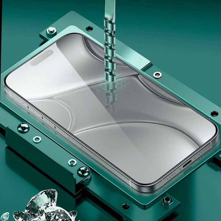 مجموعة Green Lion 4 In 1 Defender - iPhone 16 Pro، حافظة مضادة للصدمات، حماية كاملة بتقنية Nano HD، غشاء عدسة الكاميرا، زجاج ثلاثي الأبعاد عالي الدقة - لون شفاف