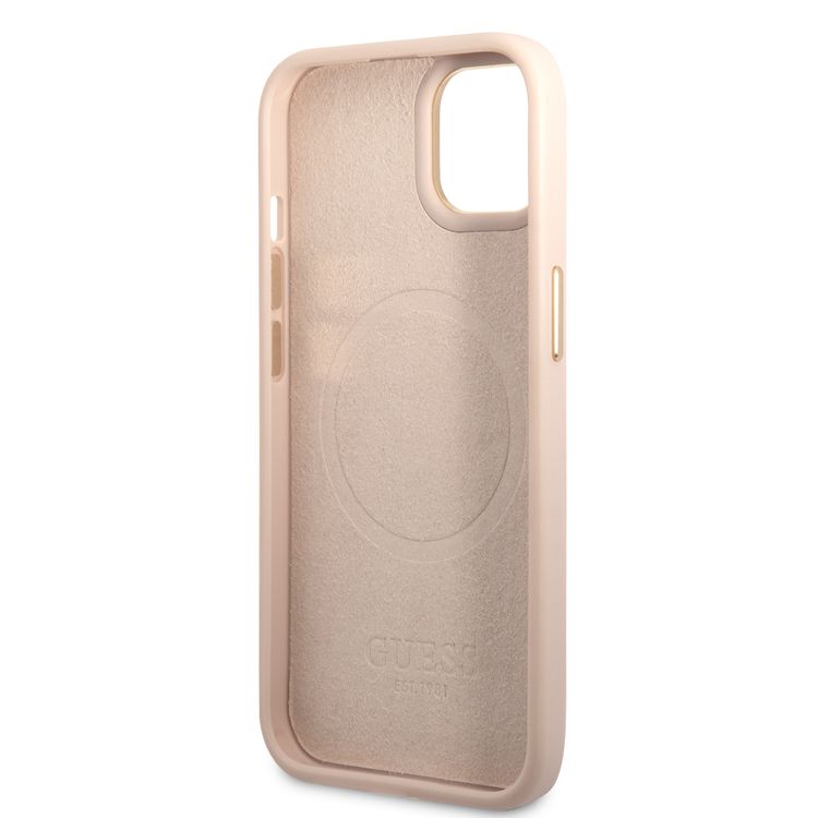 Guess Magsafe 4G PU Case With Metal Plate Logo - iPhone 14 Plus - Pink