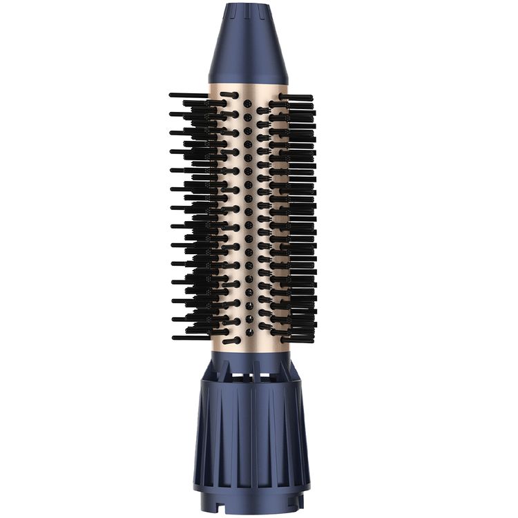 Porodo 5-in-1 Hot Air Brush Styling Set with Straightening & Curling Tools, 1000W Rated Power, 360° Swivel Cord, Adjustable Temperature Control, 3 Noise Levels, Powerful Motor - Blue / Gold