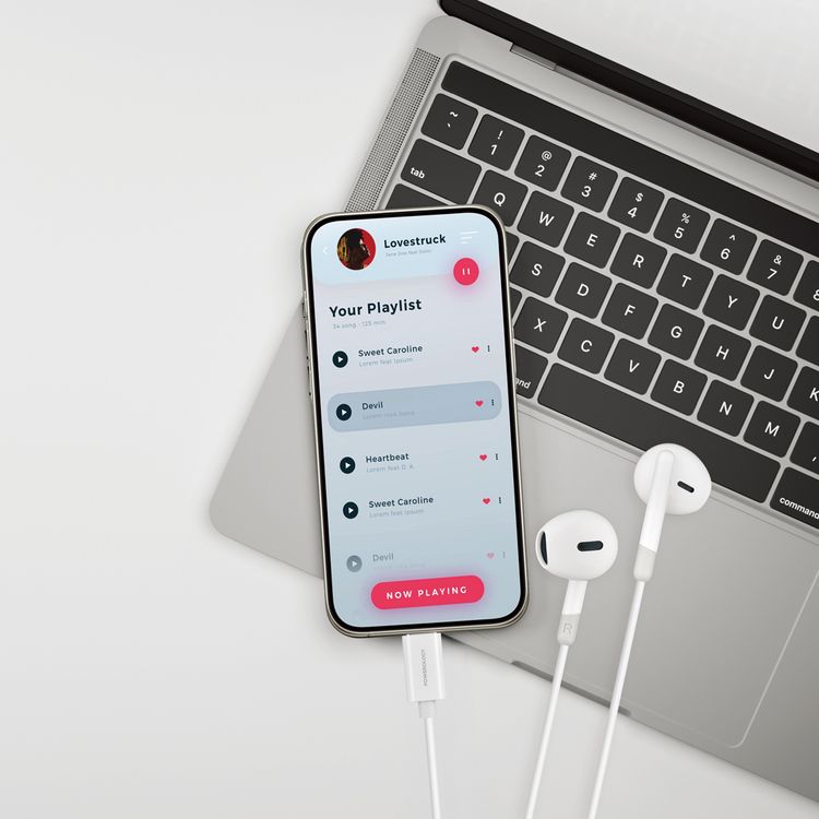 Powerology Type-C Stereo Earphones with HD Sound Quality, In-ear Design, 1.2m Cable Length, Voice Assistant Support, In-Line Control Button, Lightweight & Comfortable Design - White