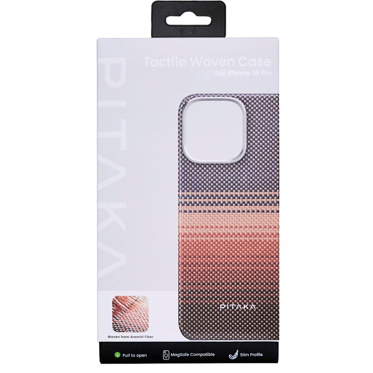 Pitaka Tactile Woven Ultra Slim Case for iPhone 16 Pro Max, Woven Touch, Compatible with MagSafe, Raised Camera Lip - Sunset