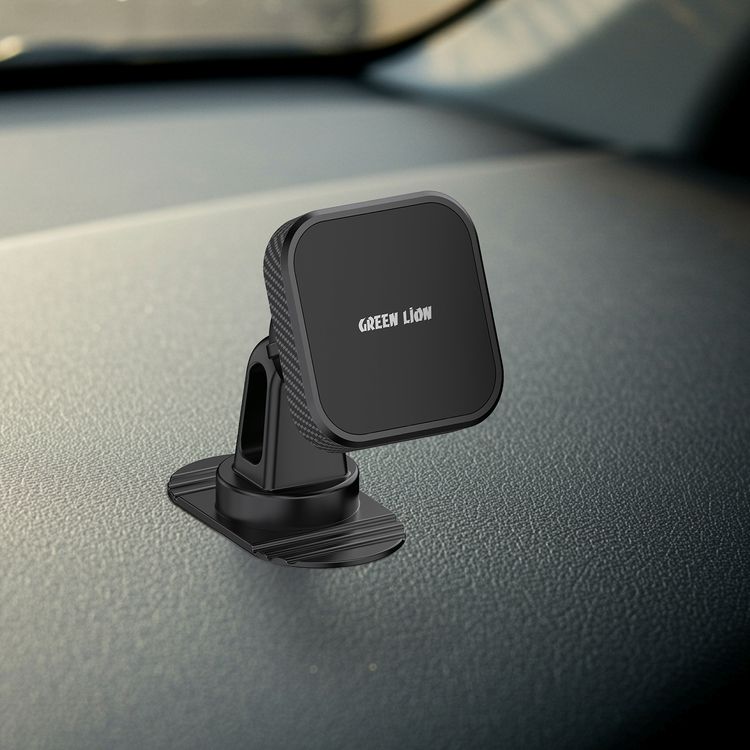 Green Lion Dash Grip Car Phone Holder with Cable Management Hook, 3M Strong Adhesive, One-Hand Operation, Residue-Free Attachment - Black