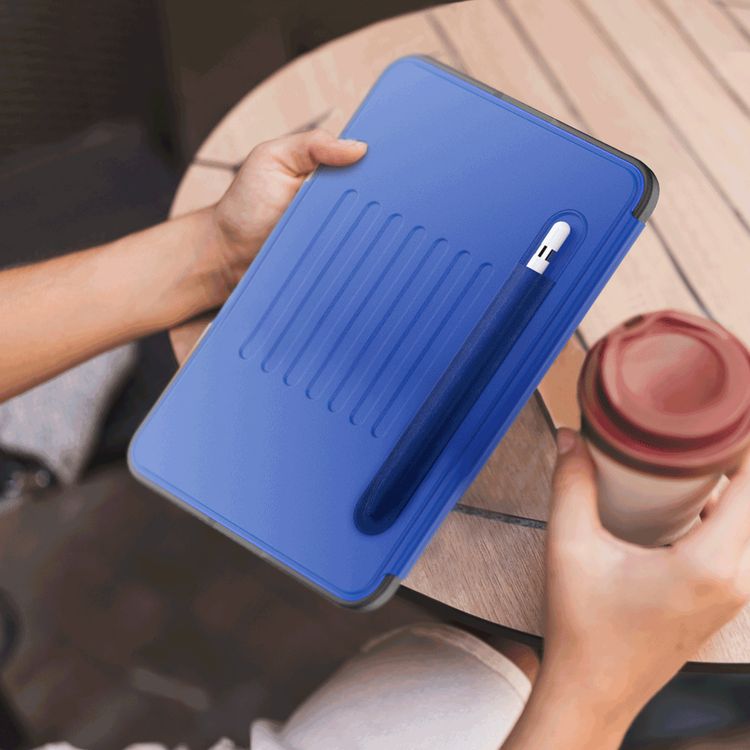 Levelo Luxora Case for iPad 10.2" (2019-2021), Adjustable Multi-Angle Viewing, Premium PU Leather Finish, Shockproof, Anti-Fingerprint, Built-in Pen Holder & Built-in 2 Card Slots, Magnetic Flap Closure - Blue