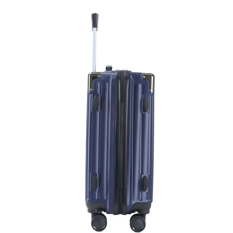 Levelo 3-Set ABS Luggage with Built-in Weighing Scale, Combination Lock, Iron Trolley, Double Wheels, Impact-Resistant Corners & Shock-Resistant, PP & Soft Rubber Handle - Dark Blue