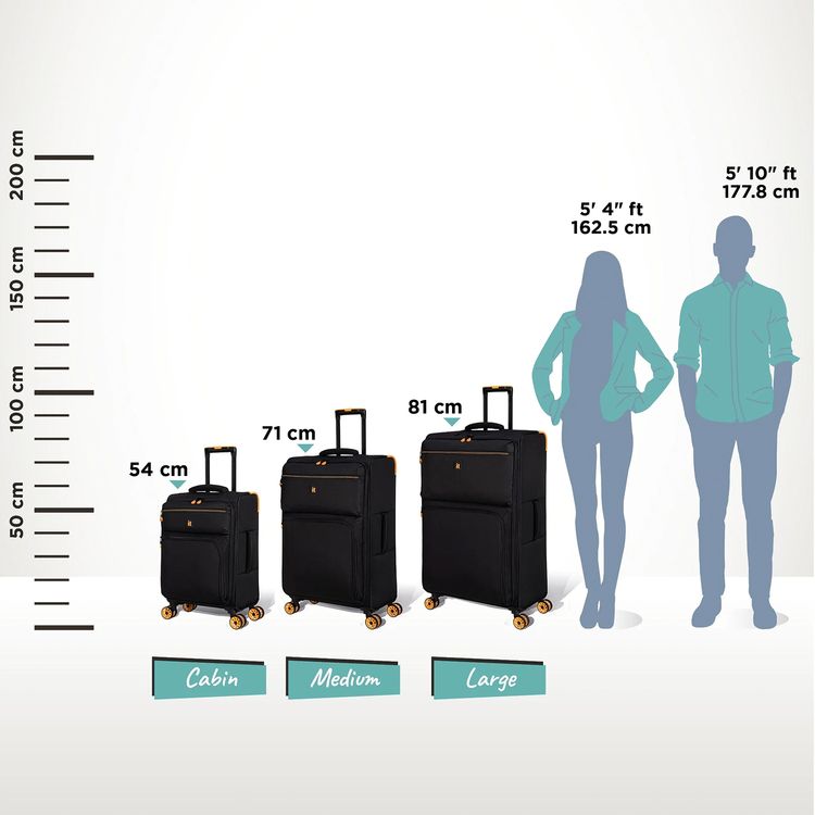 it Luggage Compartment Cabin Trolley, Lightweight Shell, Expandable Base, Spinner Wheels, TSA Lock - Black