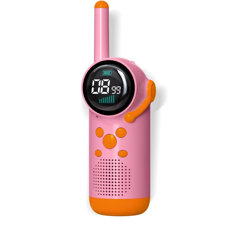 Porodo Kids Dual LCD Walkie Talkies with Flashlight & Keypad Child Lock, Flexible Channel Options, 400mAh Battery Capacity, Up to 8 Hours Working Time, 2 Days Standby Time - Pink 