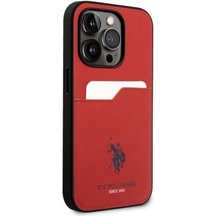 U.S.Polo Assn. PU Card Slot DH Hard Case  - Red - iPhone 15 Pro