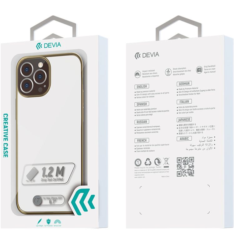 Devia Glimmer Series PC Elegant Case Compatible for iPhone 13 Pro Max (6.7") Shock Absorbent, Scratches Resistant, Slim & Lightweight Protective Back Cover Champagne Gold