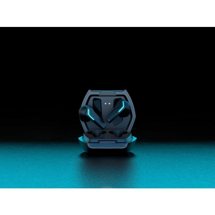 Porodo Gaming True Wireless Earbuds with Touch Controls, Dual Microphone Crisp Sound, IPX5 Water Resistant, 300 mAh Charging Case Battery, 30 mAh Earbuds Battery - Black