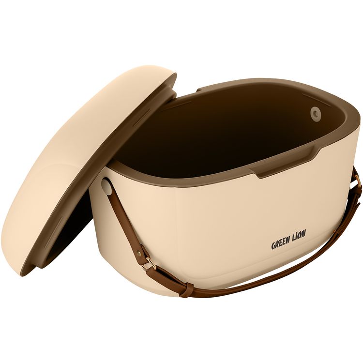 Green Lion Vintage Insulated Cooler Box 20L with Leak-Proof Design, Food-Grade Safety, Triple-Layer Insulation, Hot and Cold Storage, Adjustable Strap, Airtight Protection, Impact Resistant, Travel Friendly, Long-Lasting Insulation - Beige