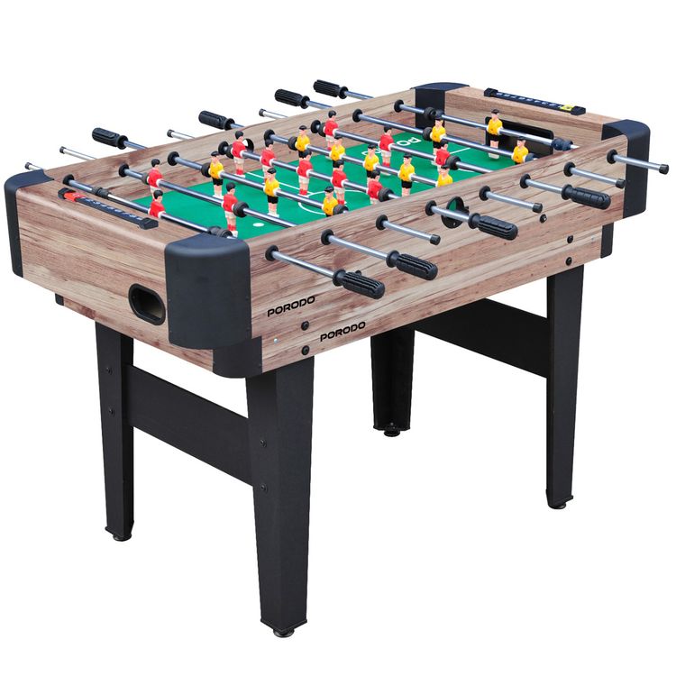 Porodo Lifestyle Multi-Game Table with Foosball Table, Billiard Table, Hockey Table & Table Tennis, Easy Transition, Quick Set-up, Full Package Accessories - Brown