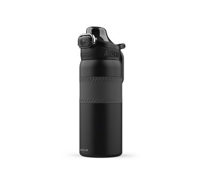 Green Lion Athlete Thermal Bottle, 550 mL Capacity, 12 Hours Thermal Efficiency, 14 Hours Cooling Efficiency, Easy Press Button, 360°-Anti-Corrosion, Non-Slip Grip - Black