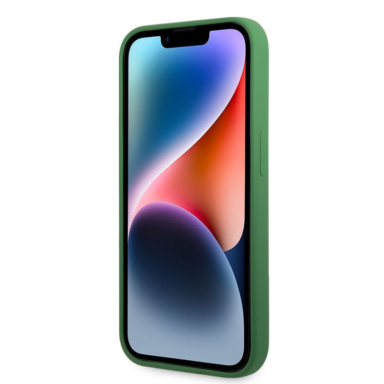 Lacoste Hard Case Liquid Silicone / Microfiber Allover Pattern Compatible with iPhone 14 Pro - Green