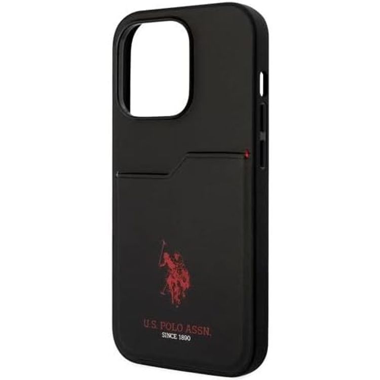 U.S.Polo Assn. PU Card Slot DH Hard Case  - Black - iPhone 15 Pro Max