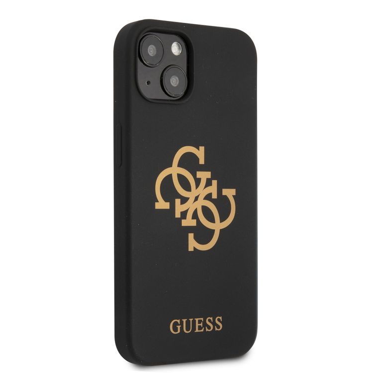 CG MOBILE Guess Liquid Silicone Case Big 4G with Logo Print Compatible for iPhone 13 (6.1") Anti-Scratch, Easy Access to All Ports, Shock Absorption