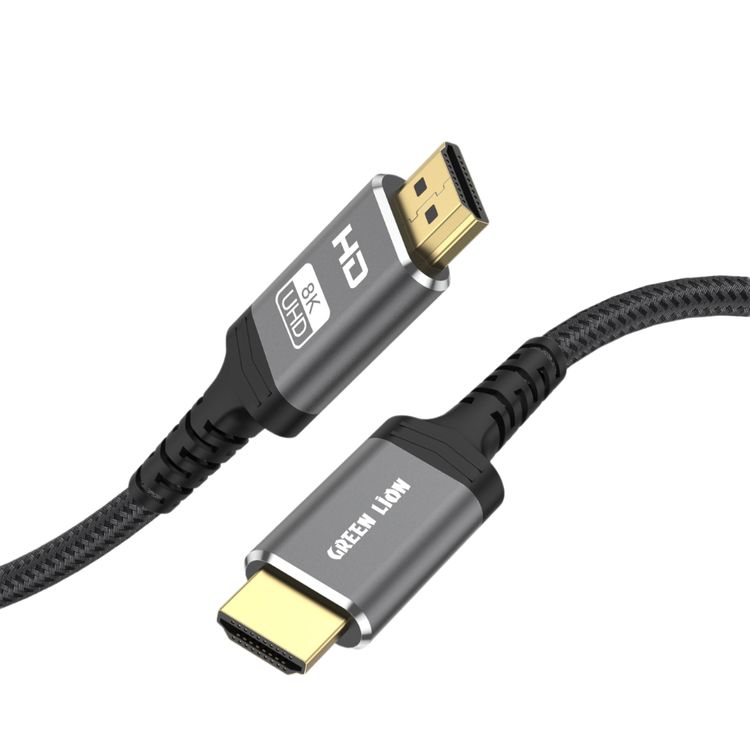 Green Lion 8k HDMI to HDMI Cable with 7.1 Surround Audio Support, Mirror Mode & Extend Mode, 2m in Length, 48Gbps Transfer Speed, 8K Ultra HD Resolution - Black