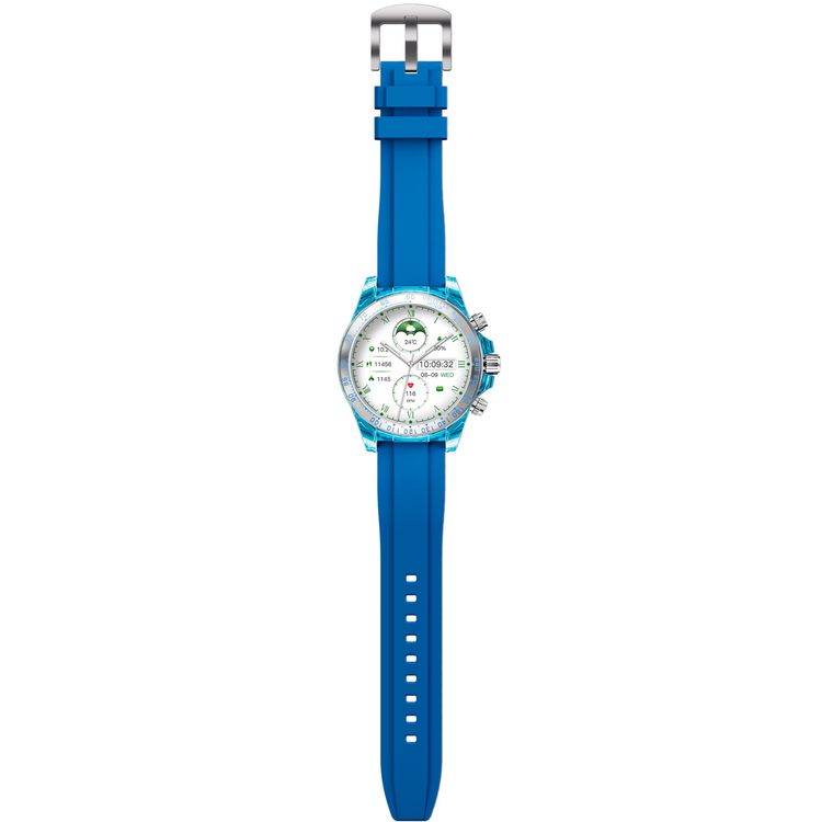 Porodo Raytona Smart Watch for Android and iOS Mobile Phone, 1.43" Touch Display, Wireless Charging, Multiple Sport Modes, Bluetooth Calling, Health Monitoring - Blue
