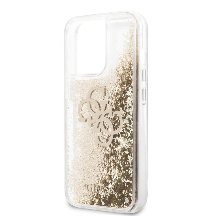 CG MOBILE Guess Liquid Glitter Case with 4G Electroplated Logo Compatible for iPhone 13 Pro Max (6.7") Anti-Scratch, Easy Access to All Ports, Shock Absorption