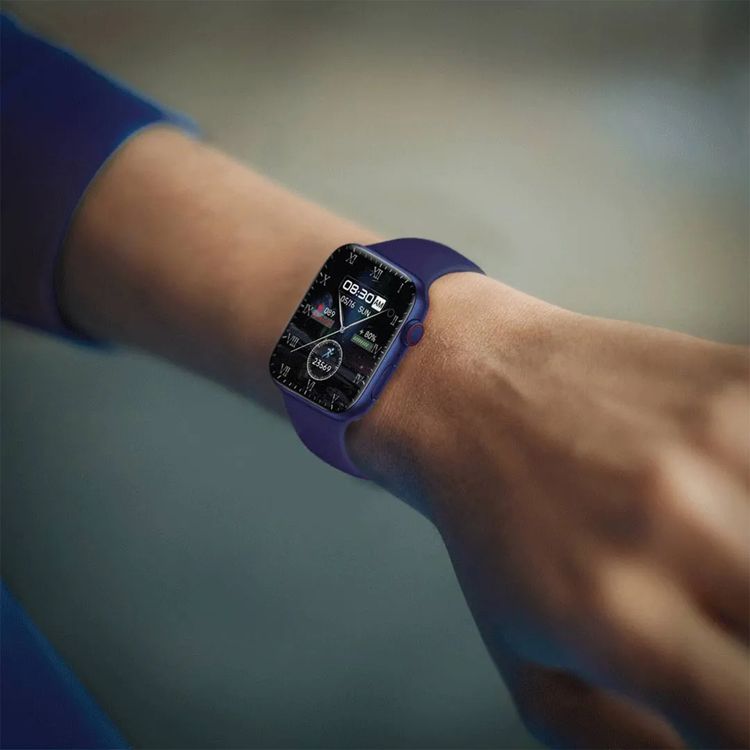 Green Lion Active SE Smart Watch with Full Square Display, 3-5 Days Working Time, Multiple NFC, Waterproof, Bluetooth Call, Heart Rate Tracker, Magnetic Charger - Blue