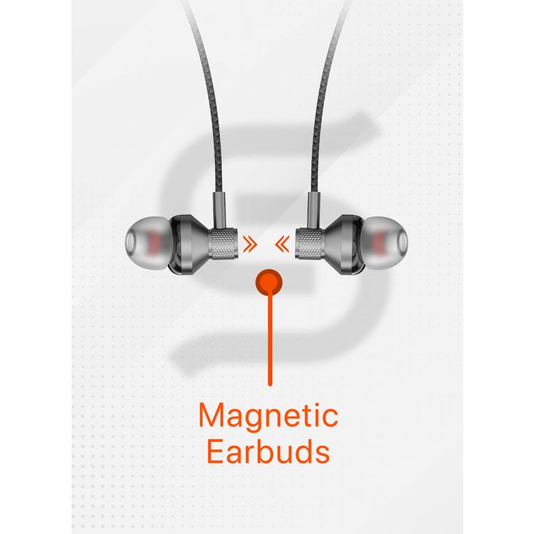 Porodo Soundtec SV Pro Neckband Earphones ENC with 5 Voice Effect Modes, Magnetic Earbuds, 250mAh Battery Capacity, Up to 30 Hours Playtime - Black
