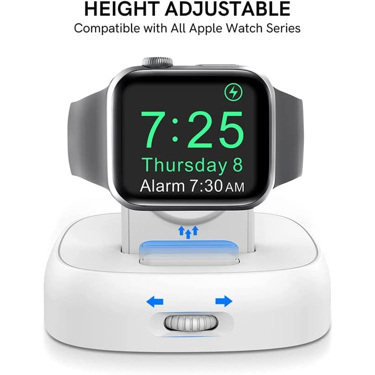 Ahastyle ABS Plastic Foldable Stand For Apple Watch Charger, Compatible with all Apple Watch models Series - White