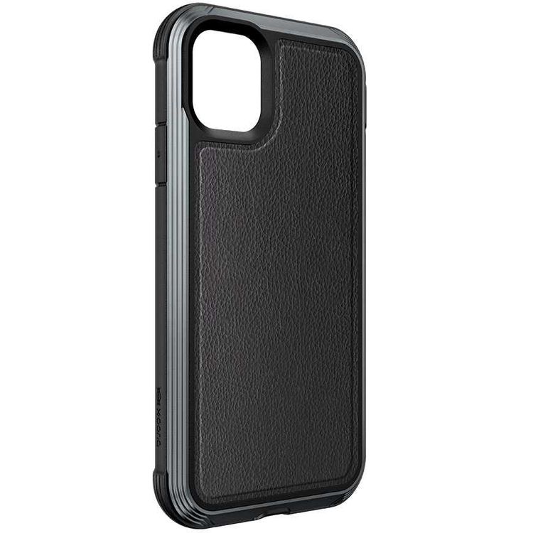 X-Doria Defense Lux Phone Case Compatible for iPhone 11 (6.1") Suitable with Wireless Charging - Black Leather