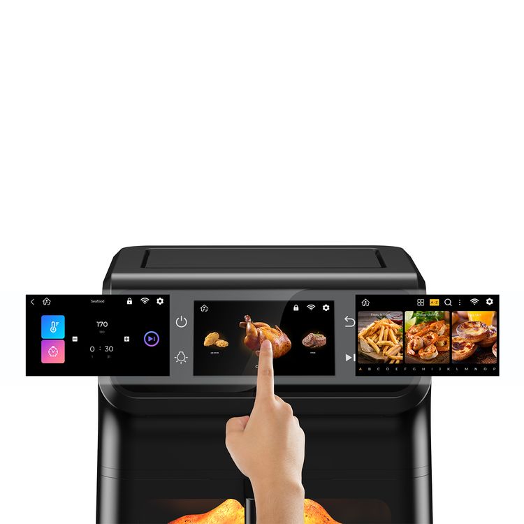 Green Lion Smart Air Fryer with 6.5L Capacity, Timer Function, TFT Touch Screen, Wi-Fi Connectivity, Installed Recipes, Rapid Air Circulation, Non-Stick Coating, Oil-Free Cooking
