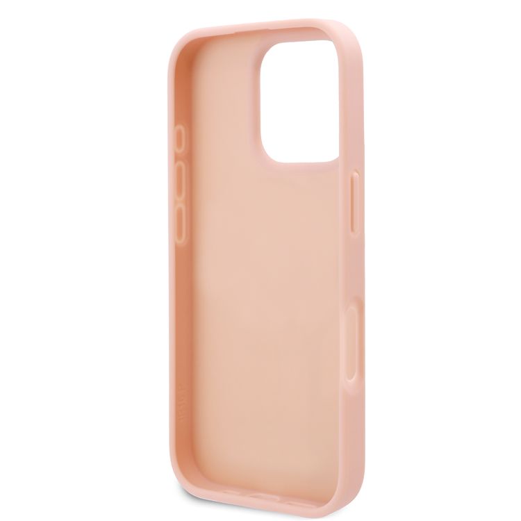 Karl Lagerfeld PU Hard Case for iPhone 16 Pro Max with Karl Lagerfeld Hot Stamp, Slim Profile, Lightweight, Sustainable Packaging, Comfortable Grip, Easy Snap-on  - Pink