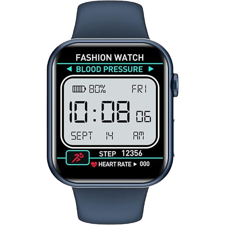 Green Lion Active Pro Smart Watch with Silicone Strap Included, Double Tap Function, Waterproof, Full Round Display, 230mAh Battery Capacity, Long Battery Life - Blue