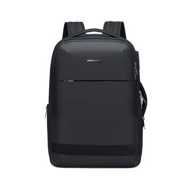 حقيبة ظهر للسفر من جرين لايون تشيلسي بمساحة قابل للتوسيع، تناسب الأجهزة حتى 17.3 بوصة، 3 أقسام كبيرة، مقاومة للرش، قفل بحزام على الصدر - باللون الأسود