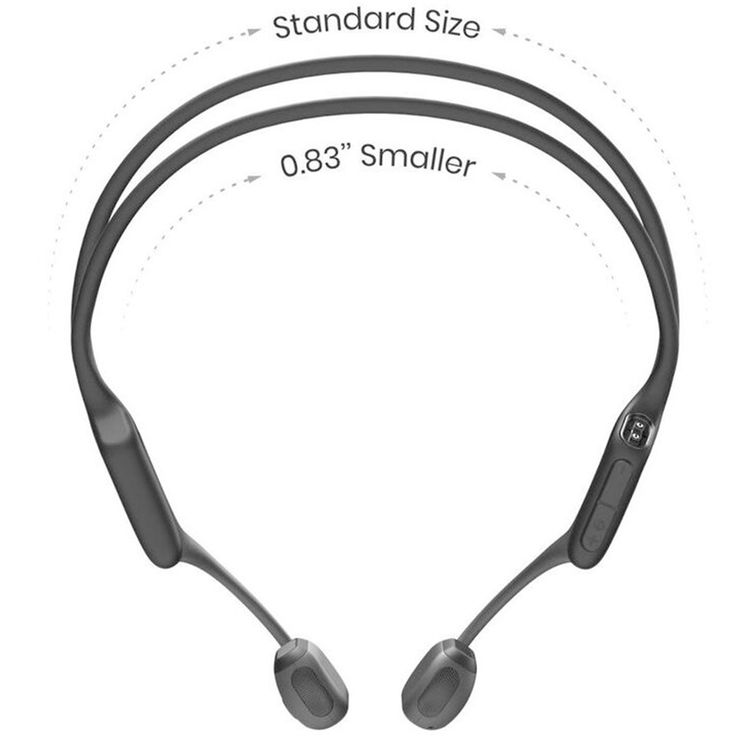 سماعة رأس لاسلكية صغيرة من SHOKZ OpenRun Pro مزودة بميكروفون مدمج وجودة صوت ممتازة وحجم أصغر وملاءمة أفضل - أسود