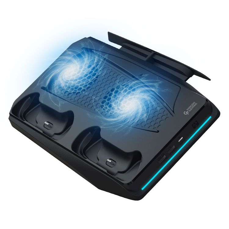 Porodo Gaming Multi-Function PS5 Cooling and Charging Hub - Black
