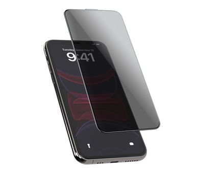 واقي شاشة الخصوصية من iFroog، زجاج حماية كاملة مضاد للتجسس لهاتف iPhone 11 Pro Max، مضاد لبصمات الأصابع ومقاوم للخدش - أسود