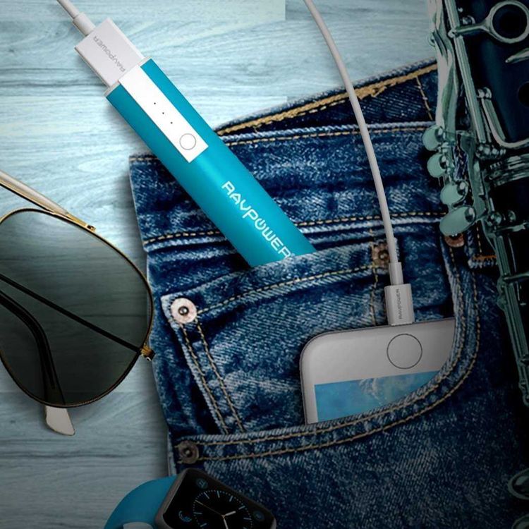RAVPower 3350mAh Luster Portable Charger - Blue