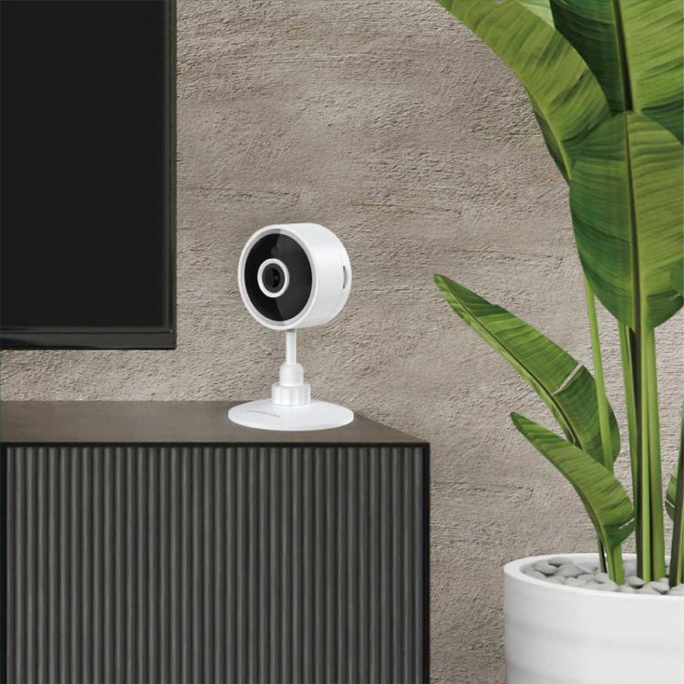 Powerology Wi-Fi Smart Home Camera with 105° Wide Angle Camera Lens, 1920×1080 pixels Resolution, Two-Way Talk, Motion Detection Sensor, UK 3-Pin Plug - White