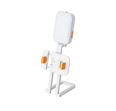 Porodo Lifestyle Phone Stand Fill Light, Lightweight & Compact Design, Up to 8 Hours Working Time, 3 Color Temperatures, Dynamic RGB Lights, Folding Design - Black