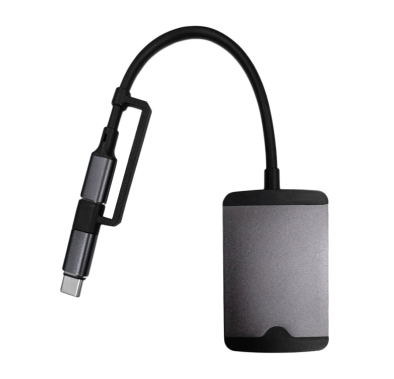 Green Lion 5 in 1 Mini MultiFunction Hub ( Type-C/Lightning/SD/TF/AUX/USB ) - Grey