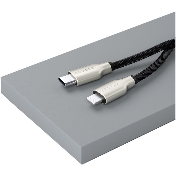Levelo USB-C To Lightning MFi 1.1M Cable - Black