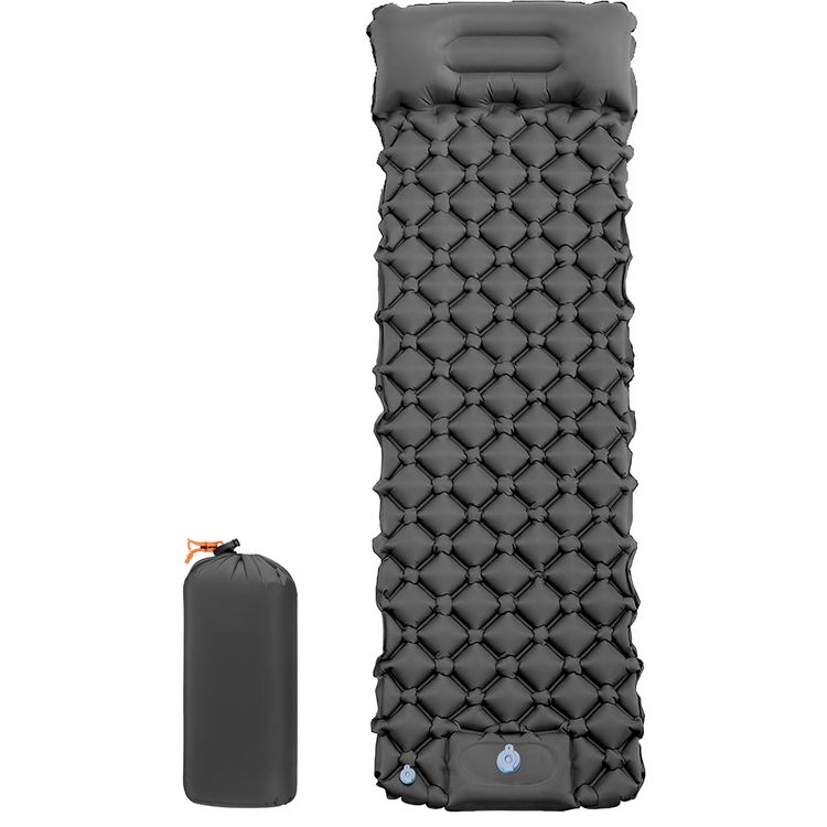 Green Lion Inflatable Air Mattress with 100 kg Load Capacity, Built-in Foot Pump, Ergonomic Design, 90 Seconds Inflation Time, Waterproof, Built-in Pillow - Black