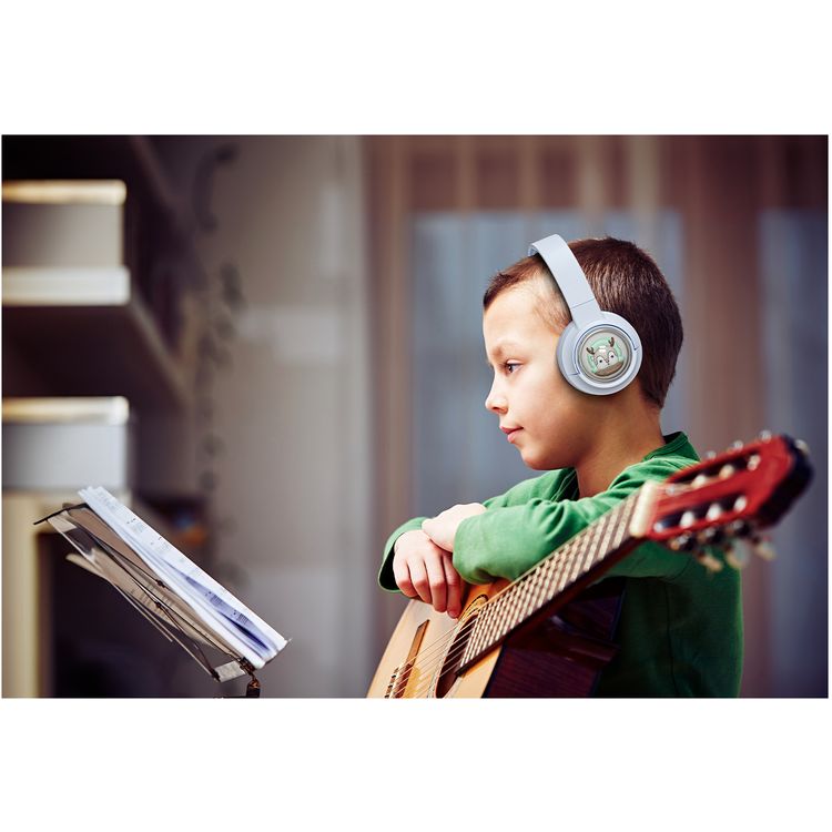 Porodo Soundtec Moose Wireless Kids Headphone, V5.3 Bluetooth, 2H Charging Time, 40mm Speaker Size, 20H Play Time, LED Lights, 400mAh - Blue