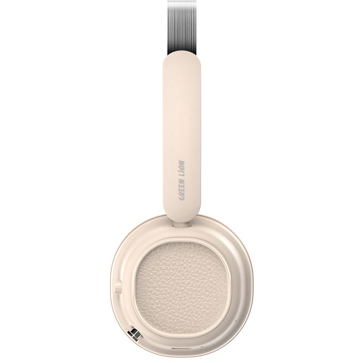 Green Lion Urban Wireless Headphone with 47 Hours Play Time, 40mm Dynamic Drivers, Multi-Function Joystick Control, Crystal-Clear Audio, Adjustable Fit Headband, All-Day Comfort Fit, Type-C Charging, ANC Hybrid Active Noise Cancelling, High-Fidelity Audio, Clear Voice Calling - Beige