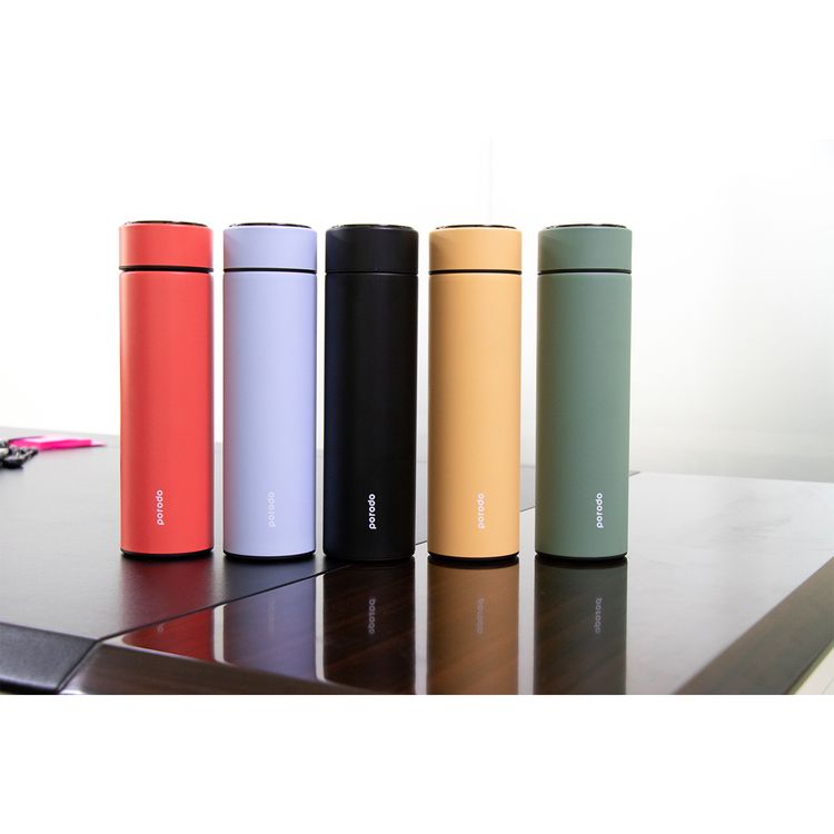 Porodo Smart Water Bottle with Temperature Indicator, 500ml Capacity, Temperature Sensor, LED Touch Sensitive Display - Orange