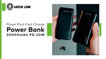 Buy Green Lion PowerPack Fast Charge Power Bank in UAE | 30000mAh PD 20W QC3.0 22.5W | (GNPWRPKPB30BK)