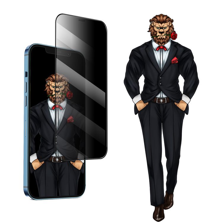 Green Lion 3D Unbreakable Privacy Glass Screen Protector for iPhone 12 / 12 Pro ( 6.1" ) - Black