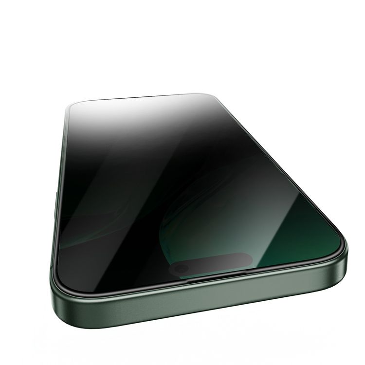 Green Lion 3D Silicone Plus Advanced Privacy Edge Glass for iPhone 16 6.1", Crystal Clear, Bubble Free, Anti Scratch, Highly Responsive, Anti Fingerprint, Grease Resistance - Black 