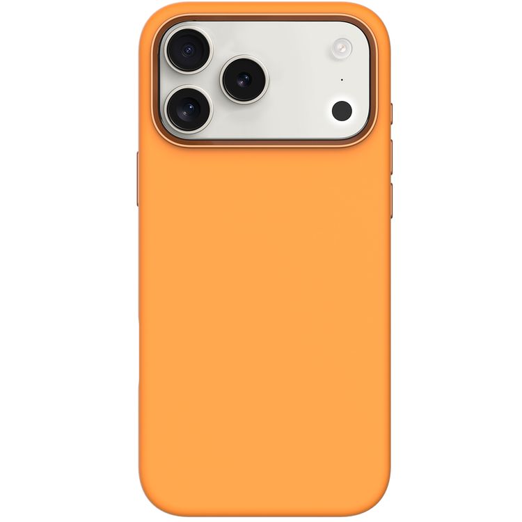 Levelo Iris MagSafe Liquid Silicone Case for iPhone 17 Pro Max, Strong Magnets, Drop-Tested, Aluminum Alloy Frame for Camera & Buttons, Shock-Resistant Bumper, Premium Silicone Grip - Orange