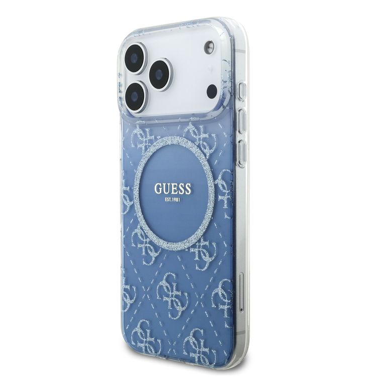 غطاء من الكريستال لجهاز آيفون 17 برو ماكس مع حماية مغناطيسية (MagSafe) و TPU بلمعان متدرج، حماية من السقوط، تصميم نحيف، قبضة مريحة، تغليف مستدام، تركيب سهل، تصميم خفيف الوزن - أزرق