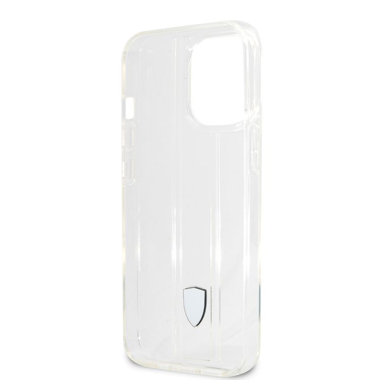 CG MOBILE Ferrari PC/TPU Transparent Hard Case with 3D Line Contrasted Red Line Compatible for iPhone 13 Pro (6.1") Anti-Scratch, Easy Access to All Ports